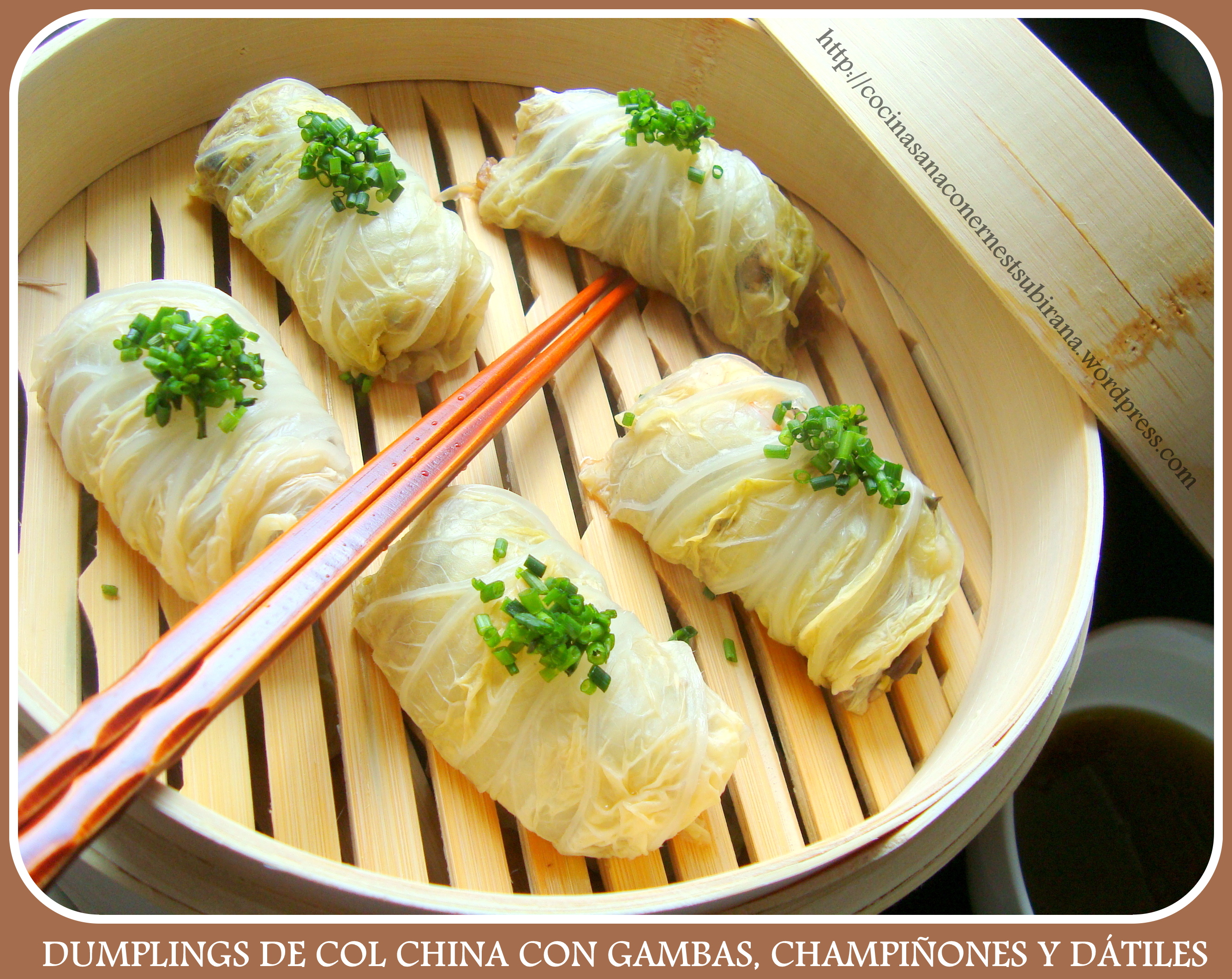Dumplings De Col China Con Gambas, Champiñones Y Dátiles