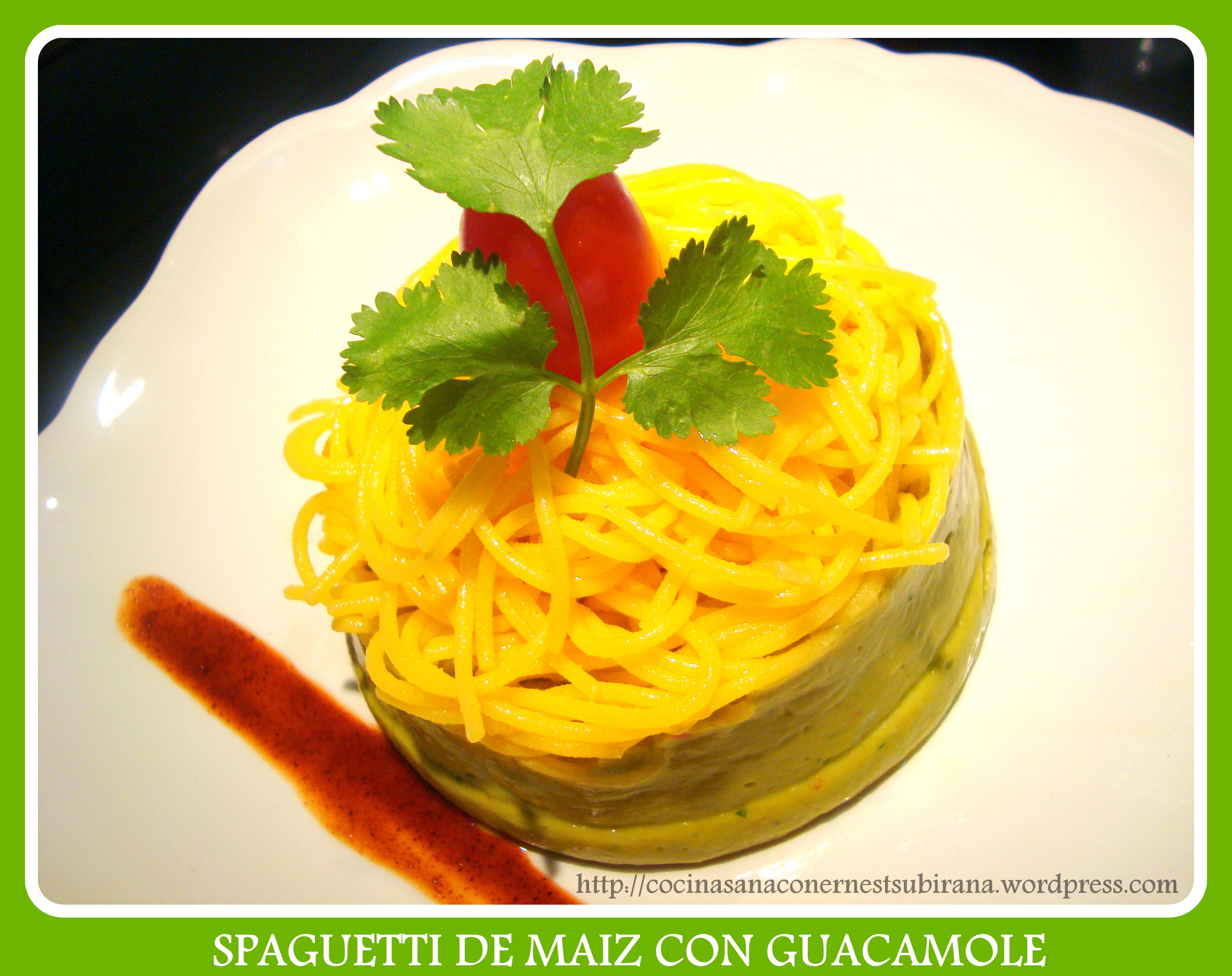 Spaguetti De Maíz Con Guacamole De Tabasco® Chipotle